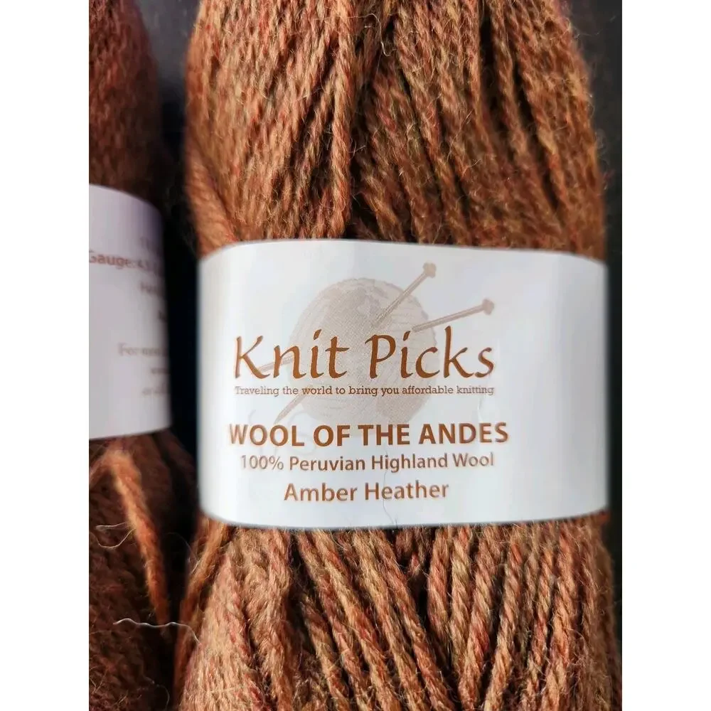 Knit Picks Wool of the Andes Yarn Lot 6 Skeins Worsted Coffee Tone